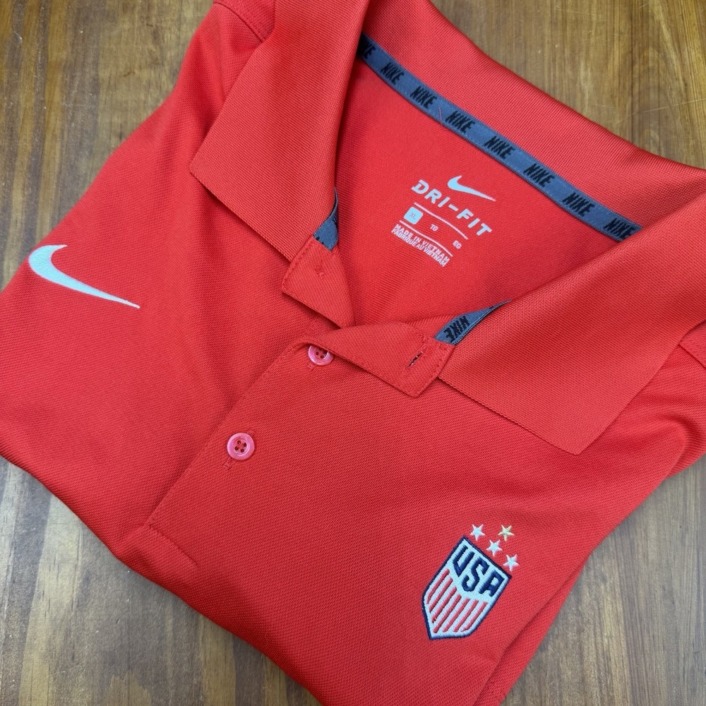 Nike Golf Polo Shirt USA Soccer Red USMNT Dri-Fit XL